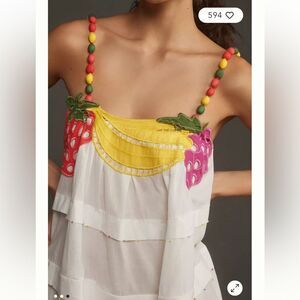 Anthropologie Farm Rio Fruits Richilieu Sleeveless Midi Dress